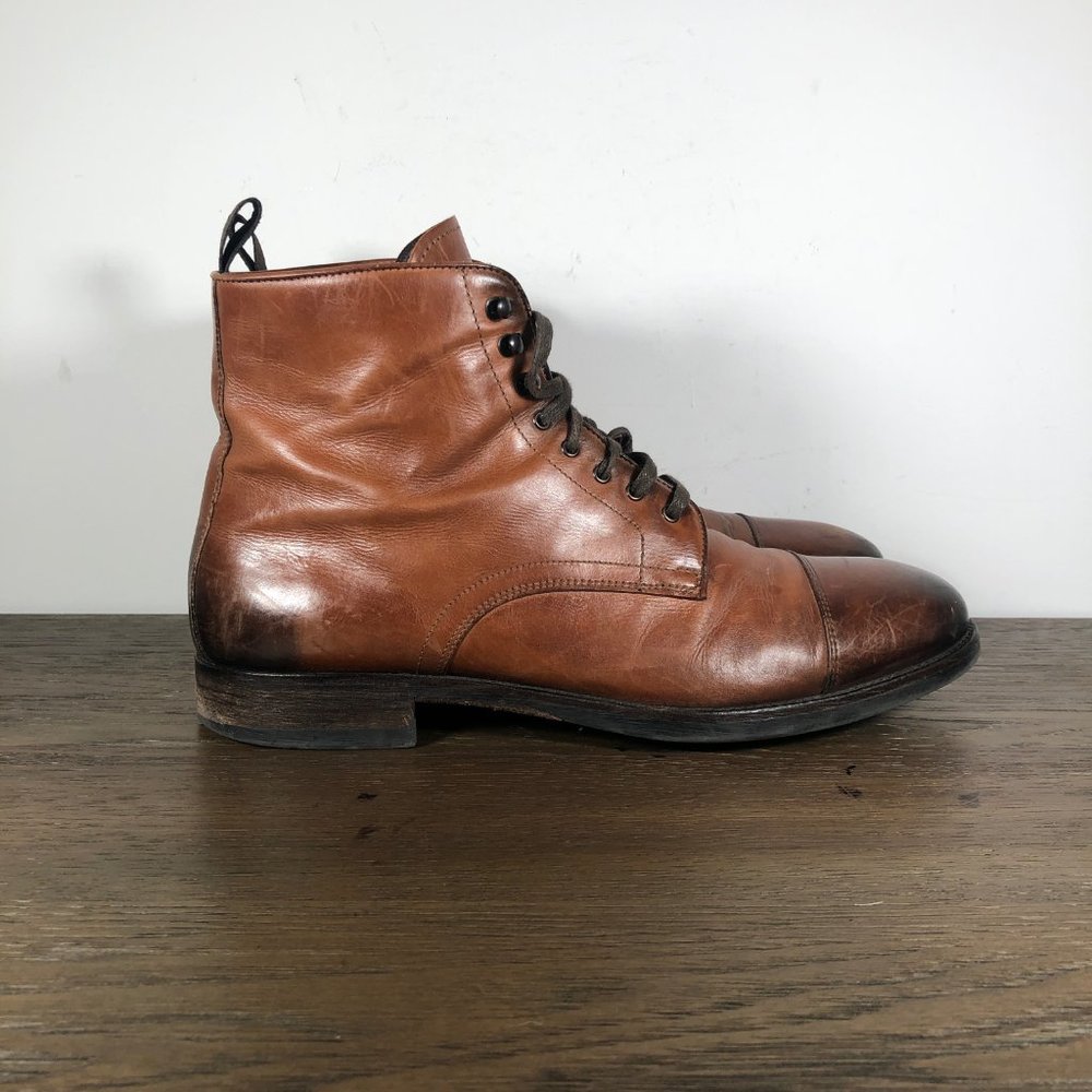 To Boot New York Mens Brown Leather Richmond Lace Up Boots Dress Shoes Size 9.5 - Picture 1 of 10